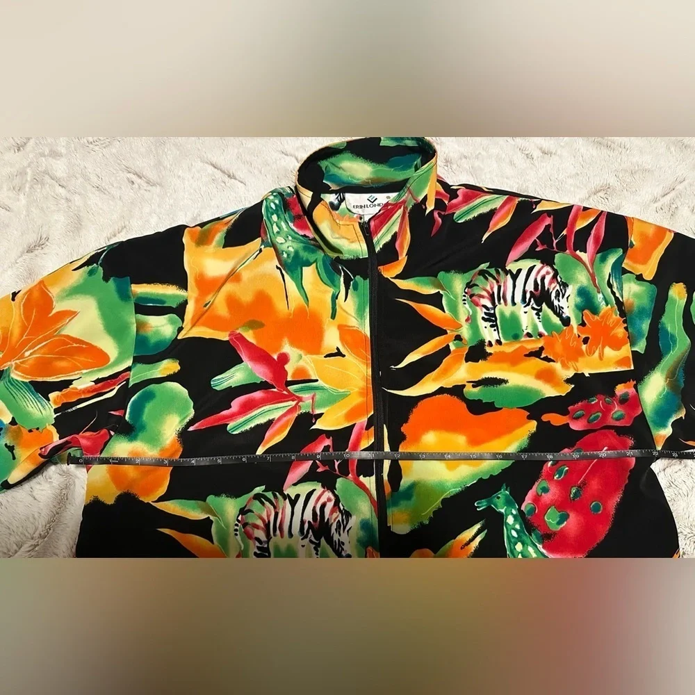 Vintage Erin London Tropical Safari Colorful Lightweight Jacket